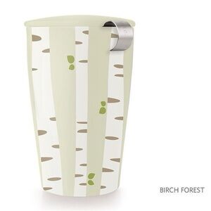 Tea Forte green birch tree ceramic tea steeper mug